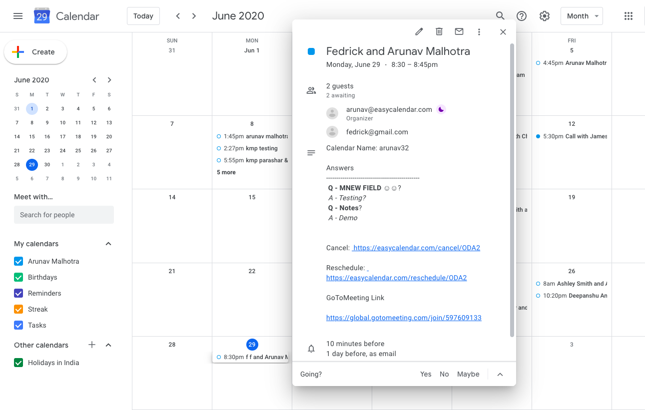 GoToMeeting Integration: EasyCalendar