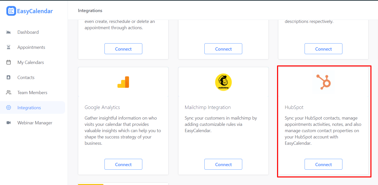 HubSpot integration: EasyCalendar EasyCalendar Help