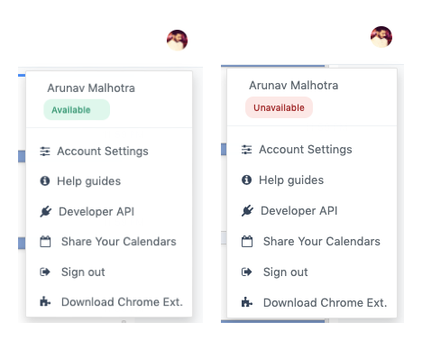 user availability & working hours